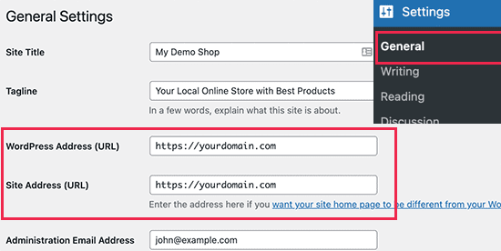 از HTTP برای آدرس فروشگاه وردپرس خود استفاده کنید