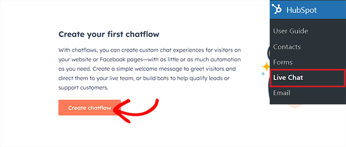 روی دکمه Create Chat flow کلیک کنید