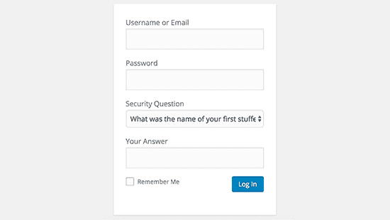 سوال امنیتی را در صفحه ورود اضافه کنید