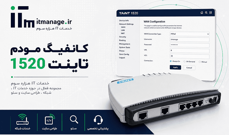 تنظیمات سیپ ترانک در ایزابل+ آشنایی با کانفیگ مودم تاینت 1520 و انواع آن + مشکلات رایج مودم تاینت و حل آن