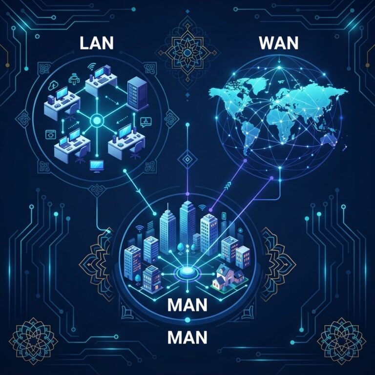 ✅ تفاوت شبکه LAN, WAN, MAN | مقایسه جامع + جدول + تصاویر