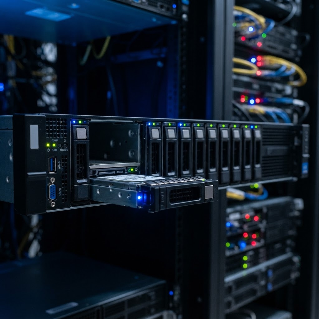 درایوهای NVMe هاتپلاگ در جلوی سرور رکمونت